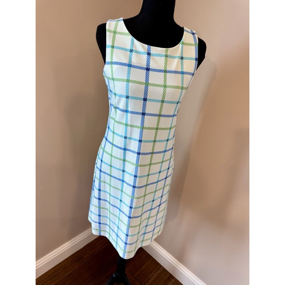 Jude Connally Blue & Green Plaid Print Sleeveless Dress Size XS - Picture 2 of 7